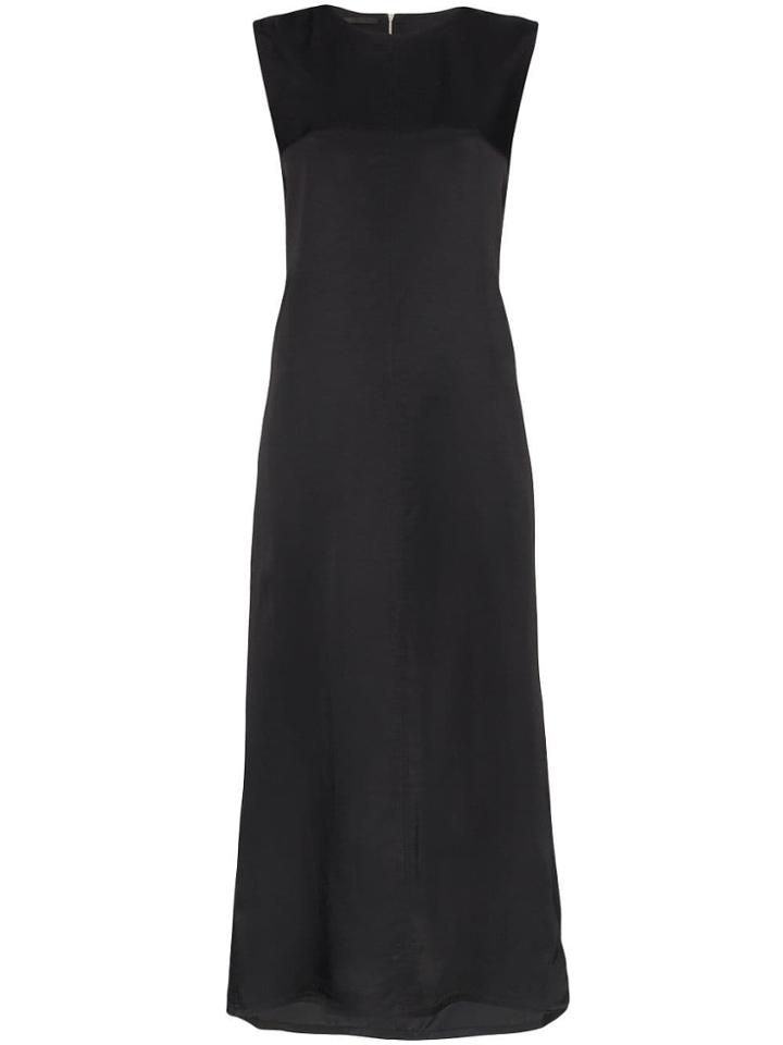 Helmut Lang A Line Cutout Back Sleeveless Midi Dress - Black