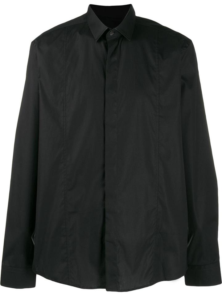 Les Hommes Concealed Front Shirt - Black