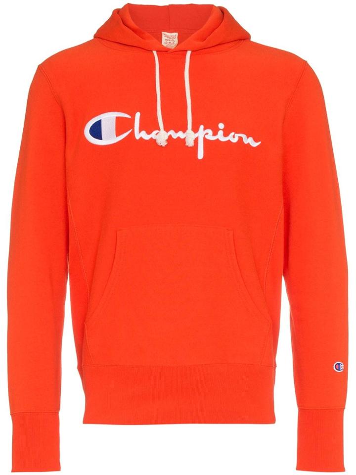 Champion Logo Embroidered Hoodie - Yellow
