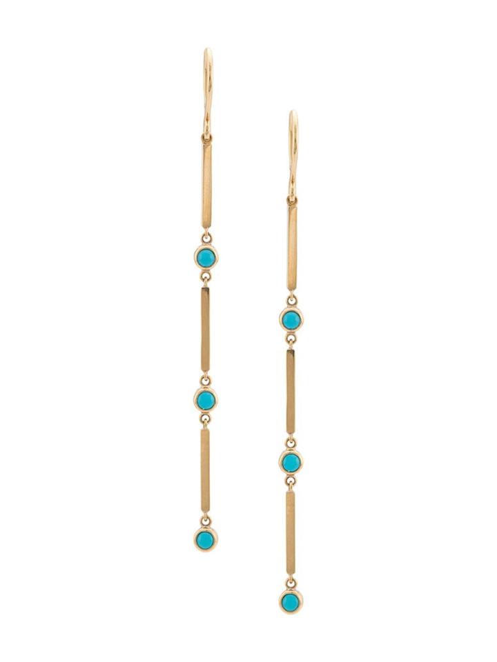 Jennifer Meyer 18kt Gold Trio Mini Stick Drop Earrings - Blue