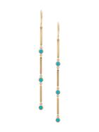 Jennifer Meyer 18kt Gold Trio Mini Stick Drop Earrings - Blue