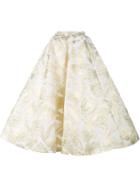 Delpozo Metallic Floral Jacquard Full Skirt