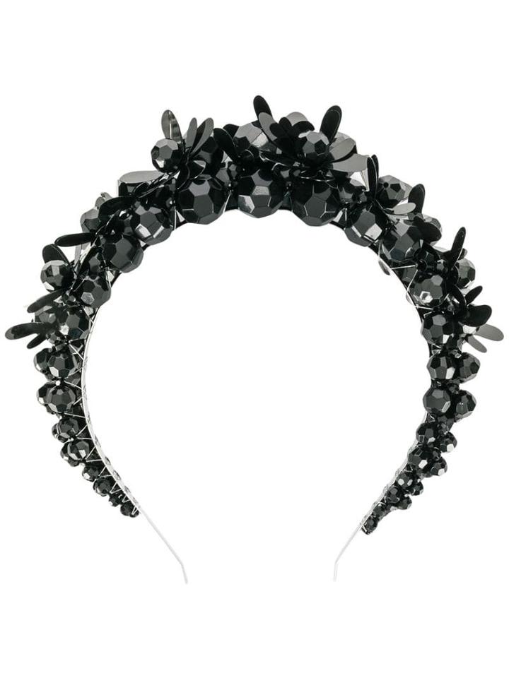 Simone Rocha Floral Bead Headband - Black