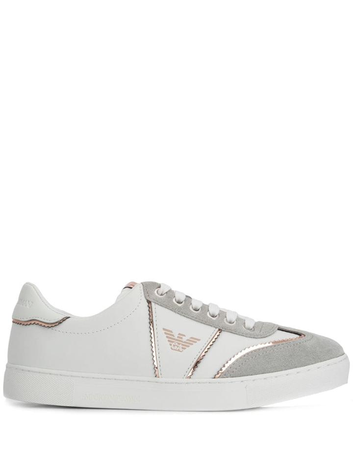 Emporio Armani Panelled Low-top Sneakers - White