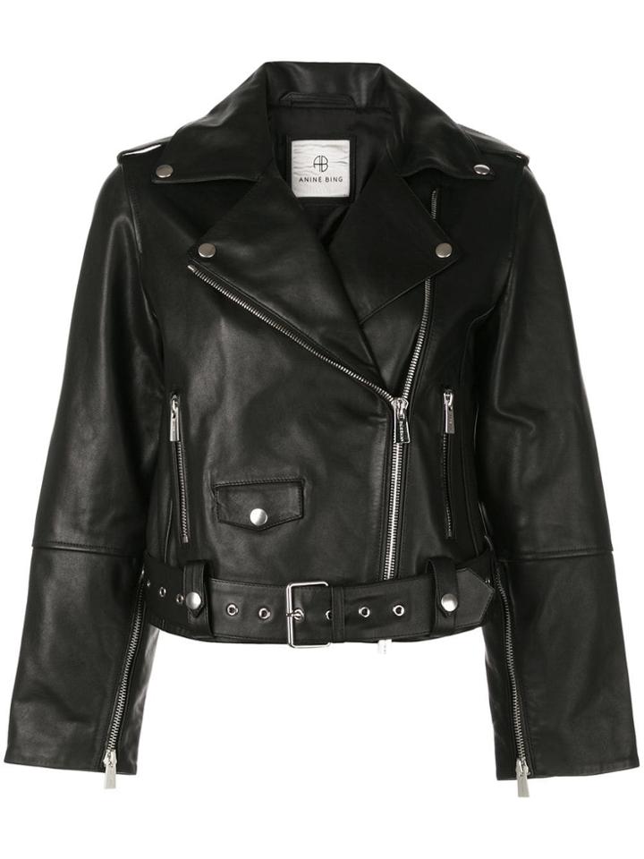 Anine Bing Remy Leather Jacket - Black