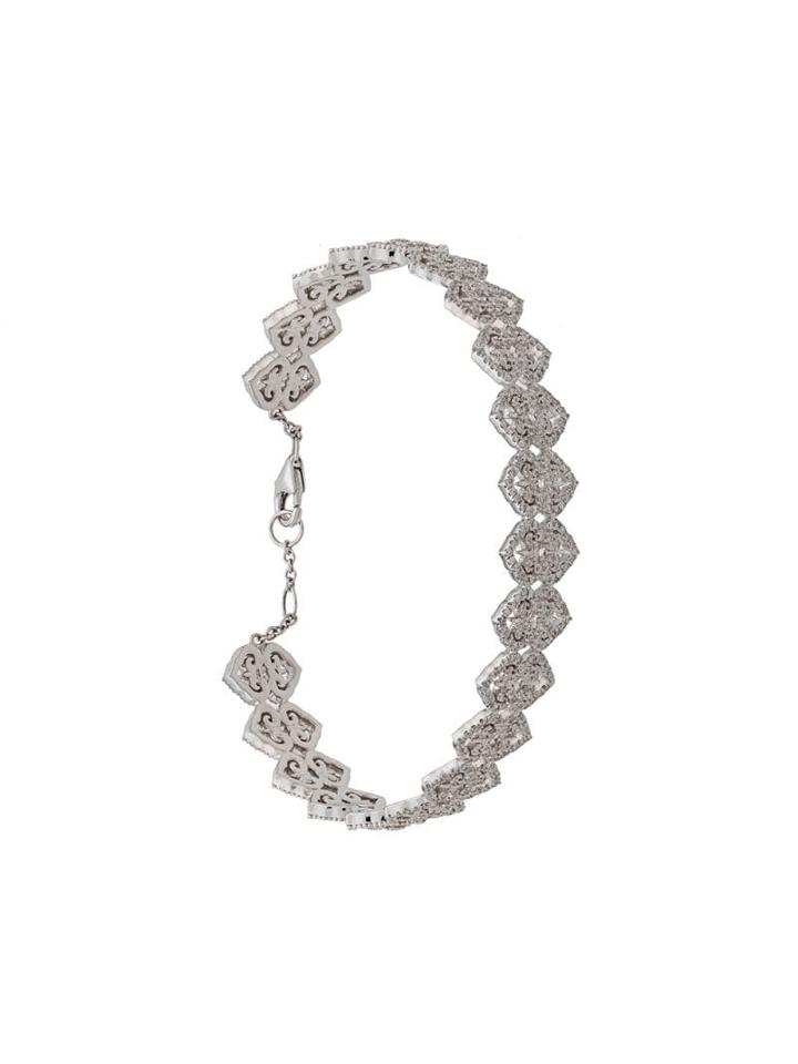 Colette 18kt White Gold Filigree Diamond Bracelet - Silver