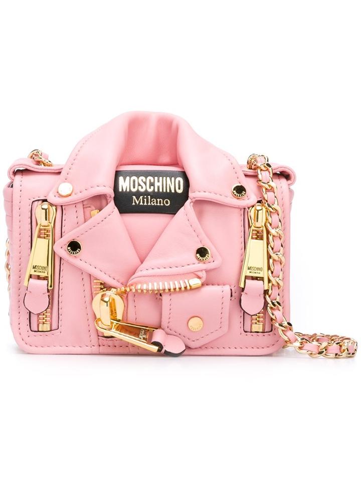 Moschino Biker Crossbody Bag, Women's, Pink/purple