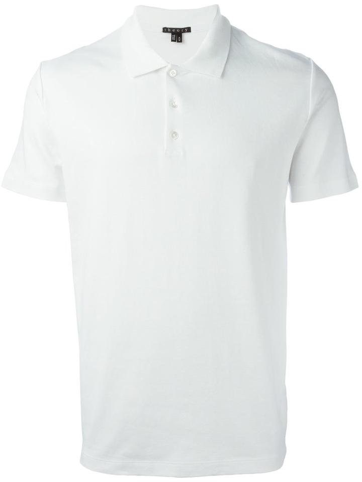 Theory 'boyd' Polo Shirt, Men's, Size: Small, White, Cotton/spandex/elastane