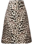 Prada Leopard Print A-line Skirt - Neutrals
