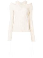 Ports 1961 Ribbed Cut-out Cardigan - Nude & Neutrals
