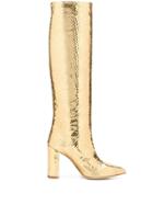 Paris Texas Embossed Knee Boots - Gold