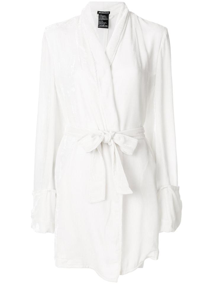 Ann Demeulemeester Belted Robe-style Coat - White