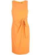 Paule Ka Sleeveless Ruched Bow Dress - Orange