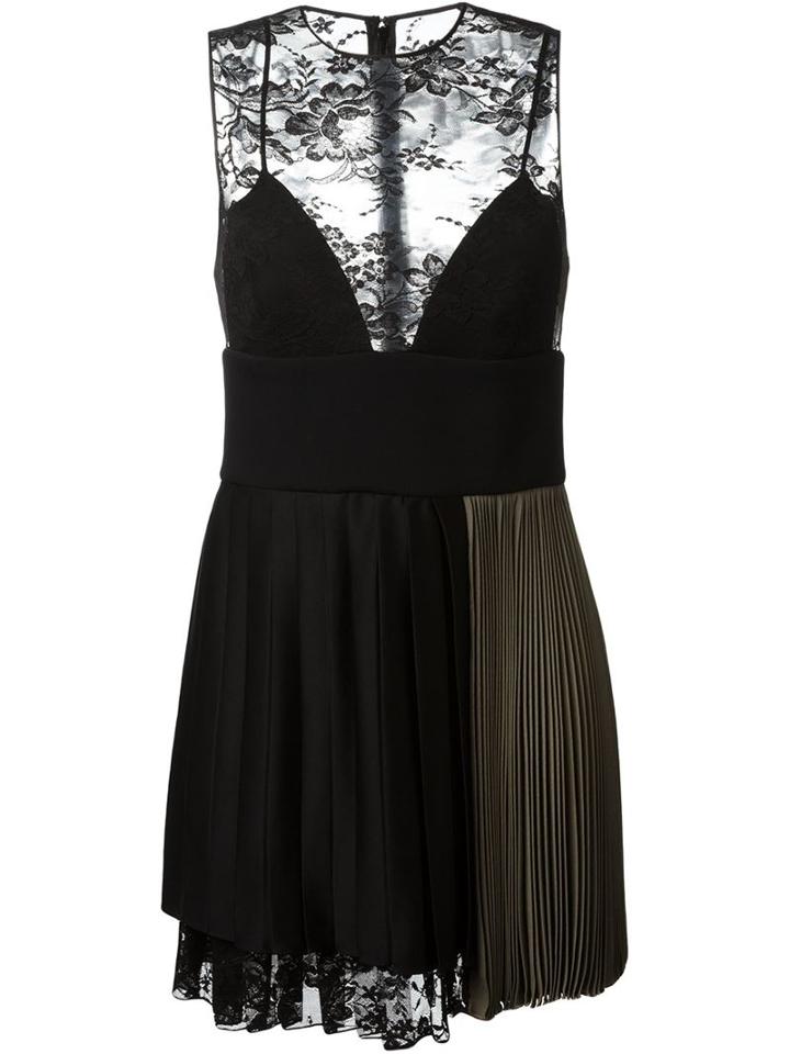 Fausto Puglisi Lace Panel Pleated Dress