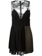 Fausto Puglisi Lace Panel Pleated Dress