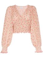 She Made Me Lia Floral Printed Blouse - Pink