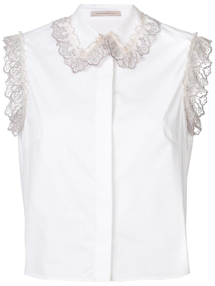 Christopher Kane Lace Embellished Sleeveless Shirt - White