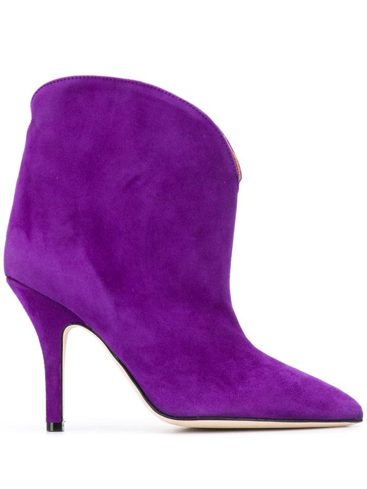 Paris Texas Slip-on Pointed Booties - Purple
