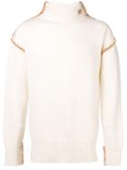 Loewe Blanket Stitch Turtleneck Sweater - White
