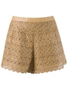 Andrea Bogosian Lace Shorts, Women's, Size: Medium, Nude/neutrals, Leather