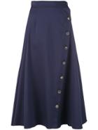 Carolina Herrera Buttoned Midi Skirt - Blue