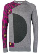 Chalayan Leopard Print Panelled Jumper - Grey
