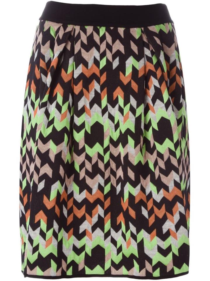 M Missoni Geometric Print Knit Skirt, Women's, Size: 40, Cotton/acrylic/polyamide/wool