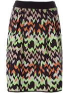 M Missoni Geometric Print Knit Skirt, Women's, Size: 40, Cotton/acrylic/polyamide/wool
