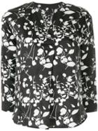 Knott Floral Print Blouse - Black