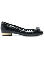 Salvatore Ferragamo Bow Jelly Ballerina Shoes - Black