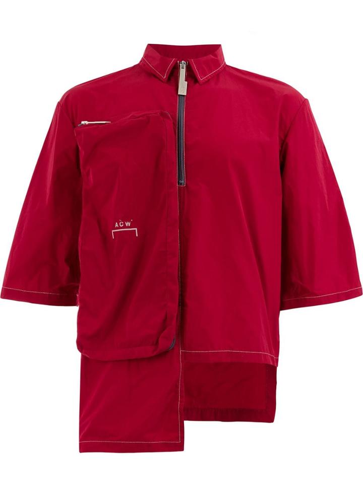 A-cold-wall* Asymmetric Shortsleeved Shirt Jacket - Red