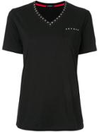 Loveless Stud Detail Neck And Pocket T-shirt - Black