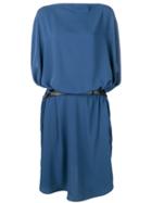 Mm6 Maison Margiela Loose Fit Belted Dress - Blue