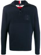 Tommy Hilfiger Logo Half-zip Sweater - Blue