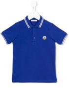 Moncler Kids Embroidered Logo Polo Shirt, Boy's, Size: 12 Yrs, Blue