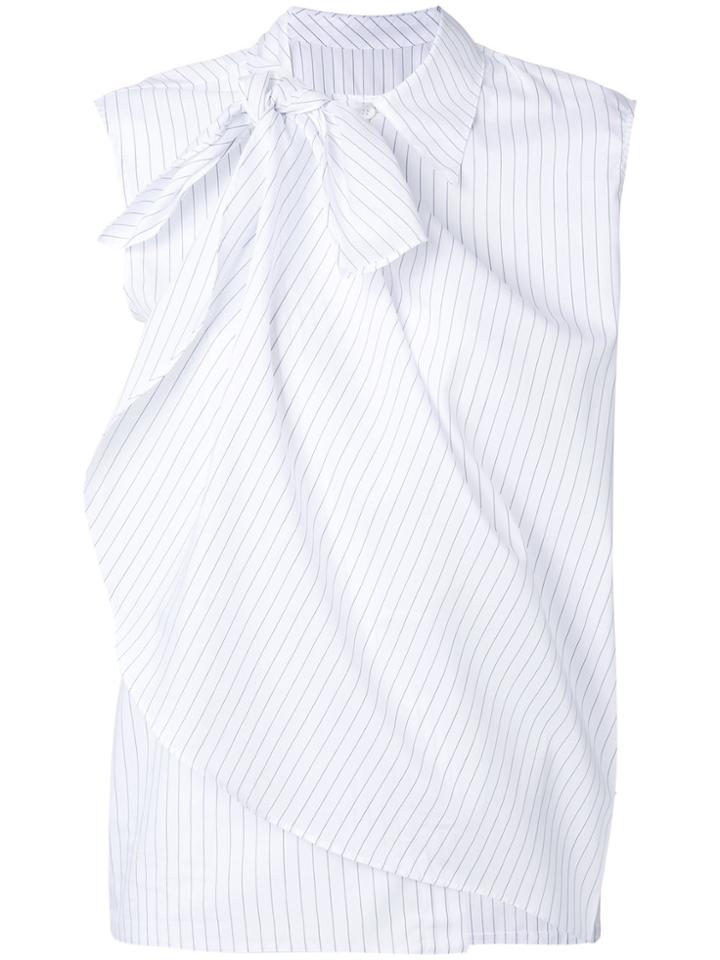 Mm6 Maison Margiela Layered Stripe Sleeveless Shirt - White