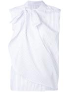 Mm6 Maison Margiela Layered Stripe Sleeveless Shirt - White