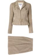 Chanel Pre-owned Set Up Suit Jacket Skirt - Brown