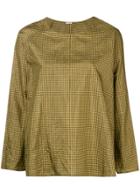 Apuntob Vichy Print Boxy Blouse - Yellow & Orange