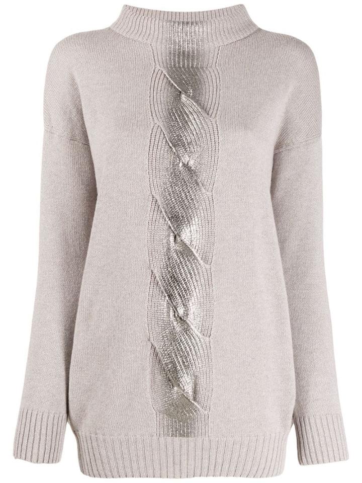 D.exterior Metallic Stripe Jumper - Grey