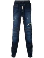 Philipp Plein Drawstring Slim-fit Jeans - Blue