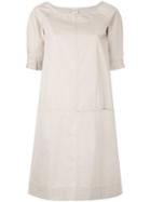 Aspesi - Panelled Shift Dress - Women - Cotton - 44, Women's, Nude/neutrals, Cotton