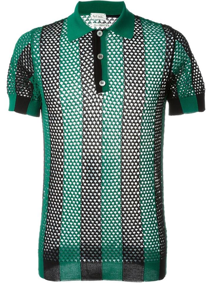 Paul Smith Crochet Polo Shirt, Men's, Size: M, Green, Cotton