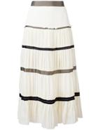 Etro Pleated Maxi Skirt - White