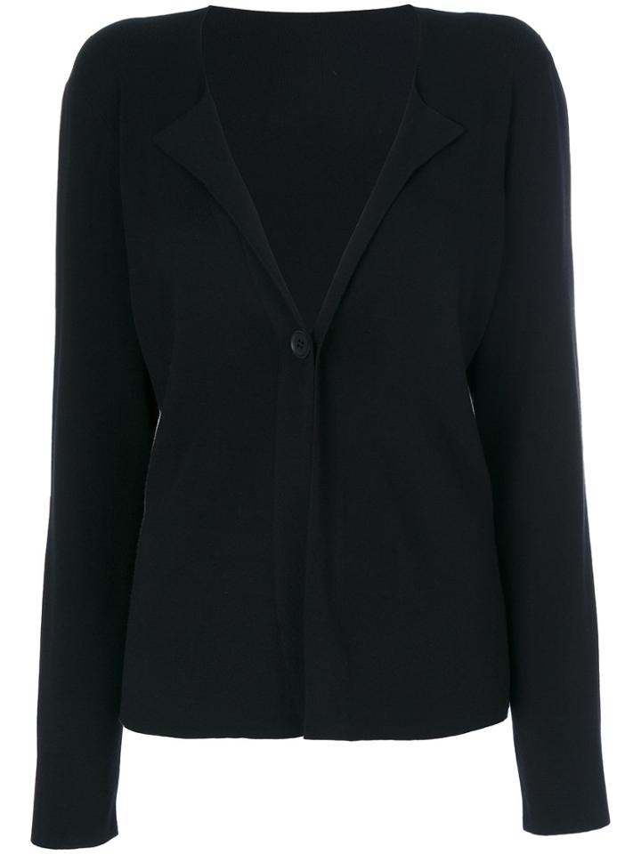Le Tricot Perugia Open Lapel Cardigan - Black