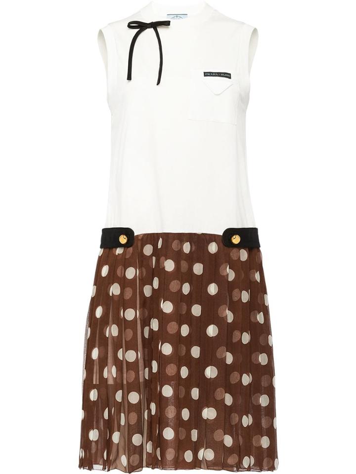 Prada Polka Dot Skirt Dress - White