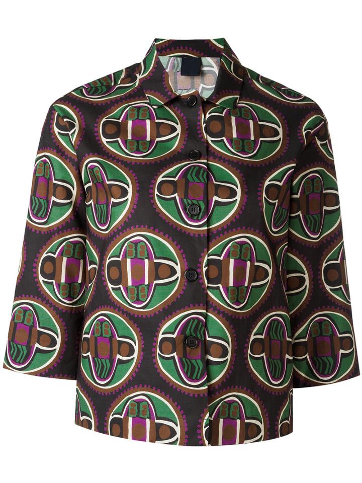 Aspesi - Printed Short Sleeve Shirt - Women - Cotton - 42, Women's, Cotton