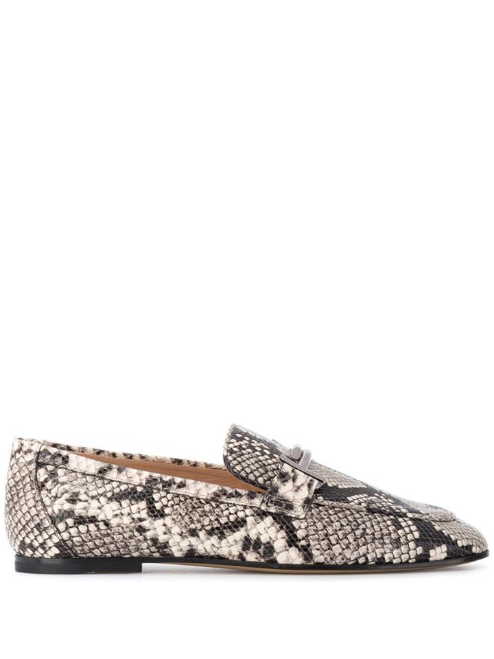 Tod's Snake Effect Loafers - Black