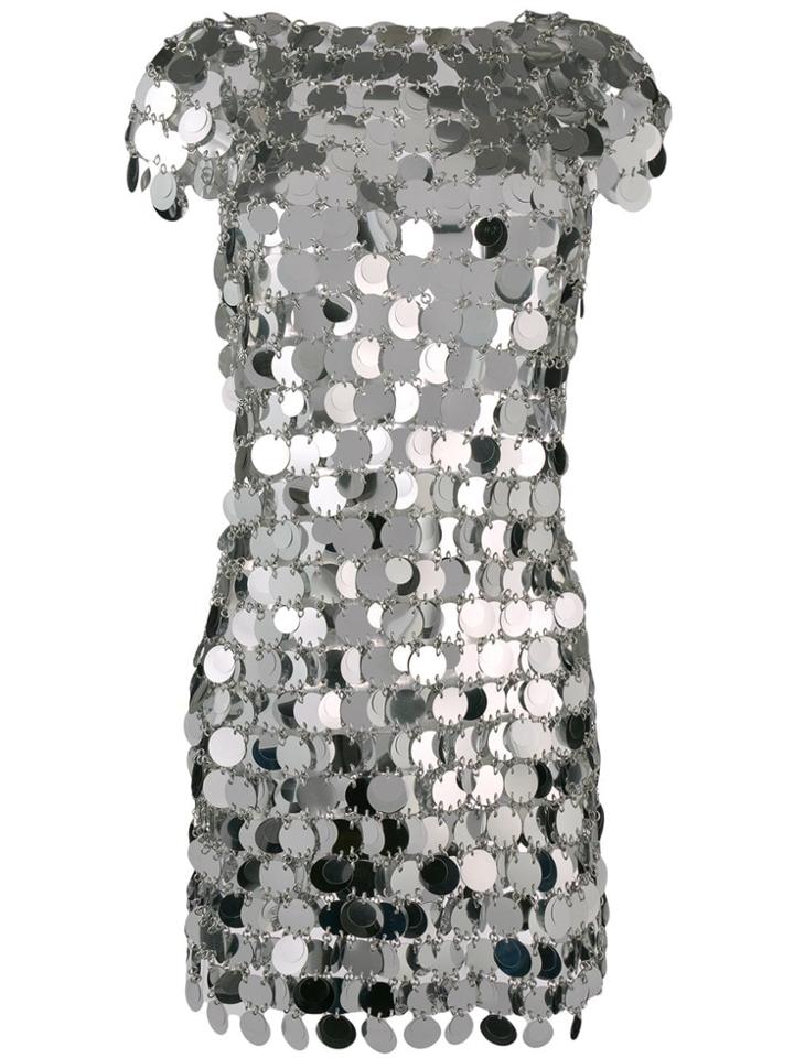 Paco Rabanne Sequinned Short Dress - Metallic