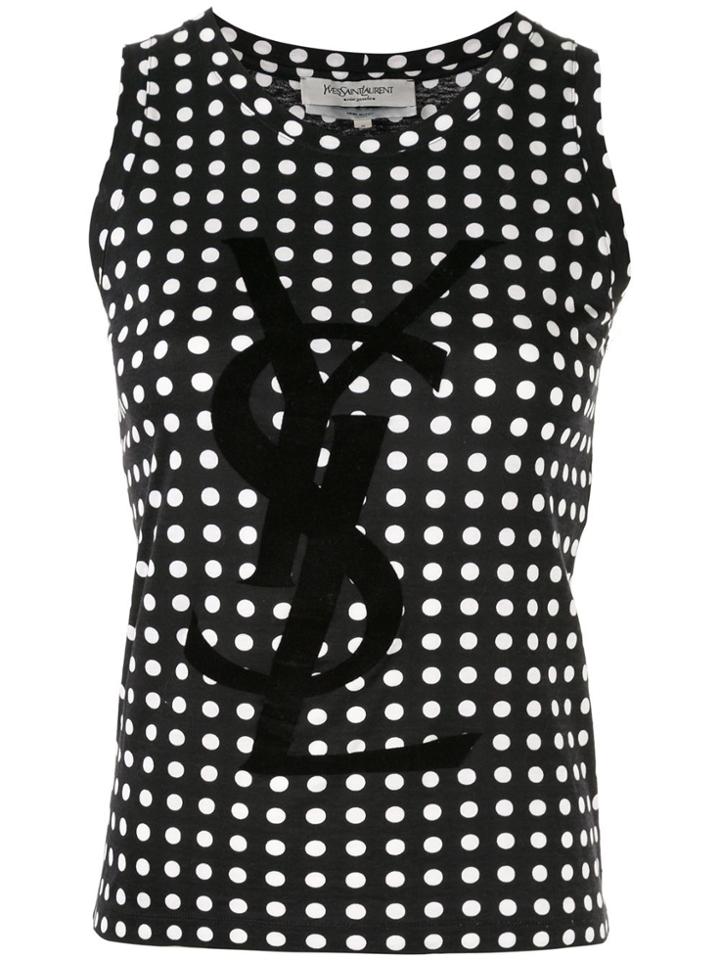 Yves Saint Laurent Pre-owned Polka Dot Sleeveless Top - Black
